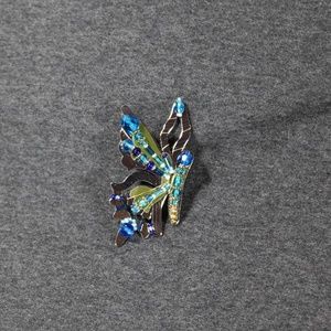 costume jewelry liz tech sun butterfly brooch